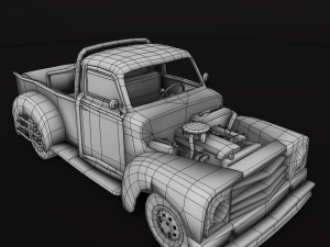 old rusty pickup truck 3D Модель