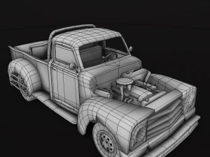 old rusty pickup truck 3D Model
