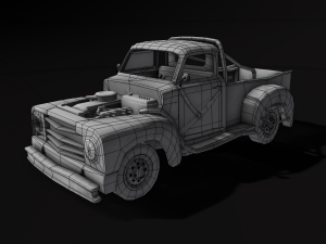 old rusty pickup truck 3D Модель