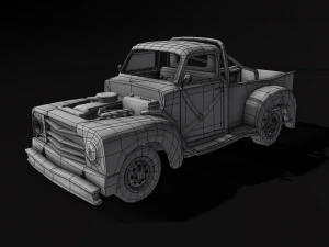 old rusty pickup truck 3D Model