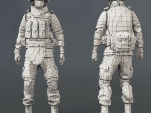 soldier in equipment ratnik 3D मॉडल