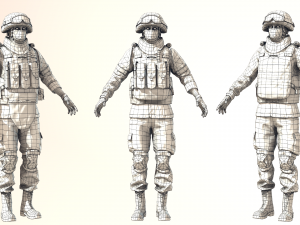 soldier in equipment ratnik 3D मॉडल