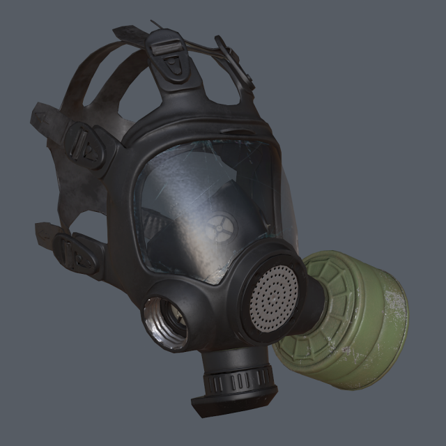 gas mask low-poly 3D Модель .c4d .max .obj .3ds .fbx .stl .blend