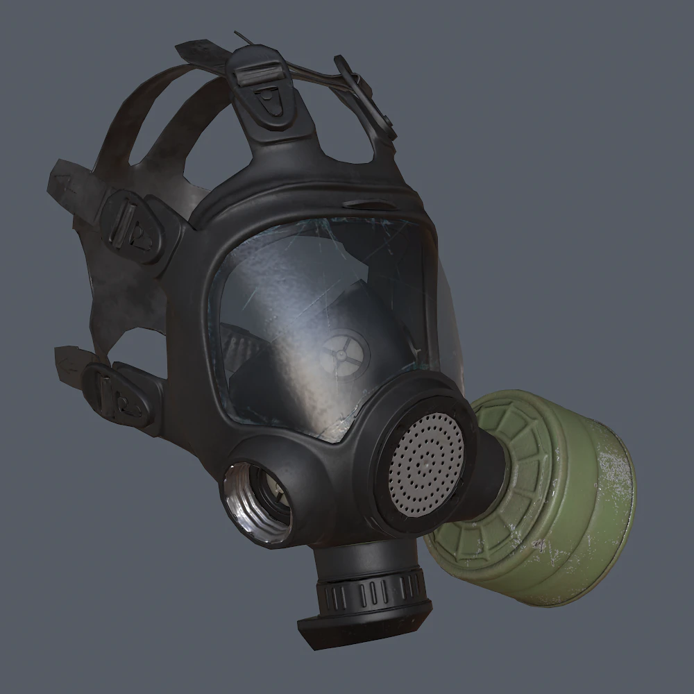 gas mask low-poly 3D Model .c4d .max .obj .3ds .fbx .stl .blend 