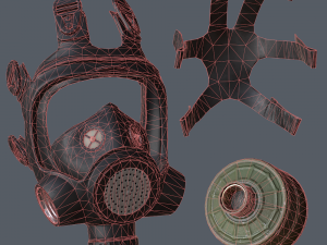 gas mask low-poly 3D Модель