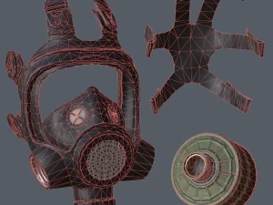 gas mask low-poly 3D Model