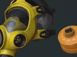 gas mask low-poly 3D Model