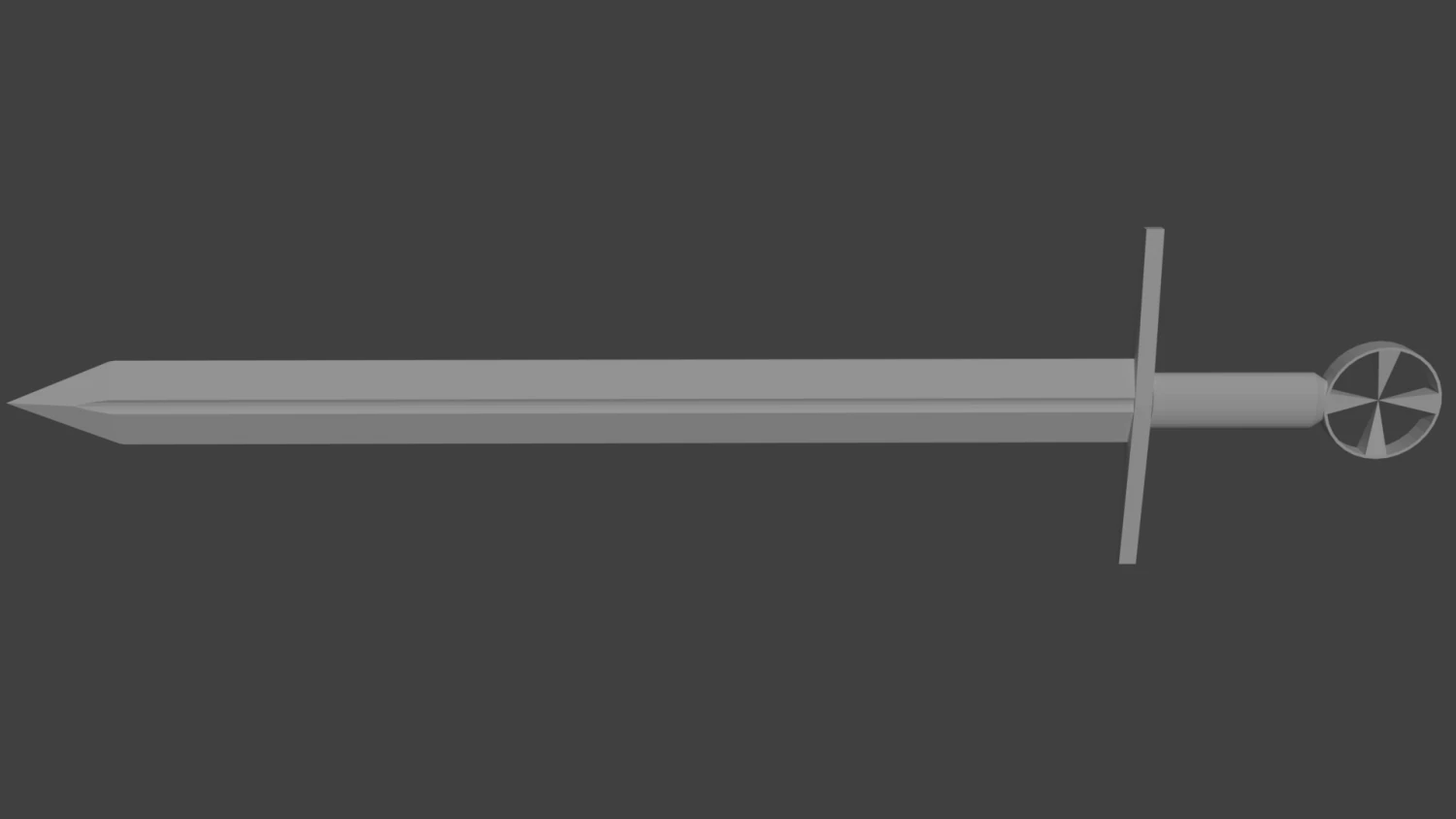 low-poly medieval sword 3D Model .c4d .max .obj .3ds .fbx .stl .blend 