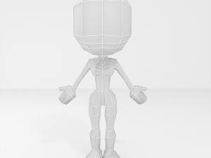 female cartoon low-poly character base mesh Modelo 3D