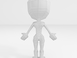 female cartoon low-poly character base mesh Modelo 3D