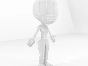 maille de base de personnage low-poly de dessin animé féminin Modèle 3D