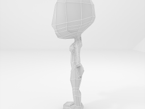 female cartoon low-poly character base mesh Modelo 3D