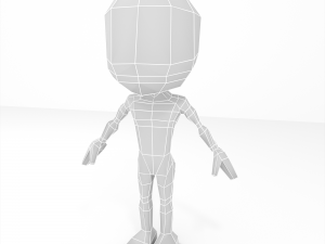 male cartoon low-poly character base mesh 3D 모델