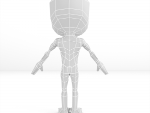 male cartoon low-poly character base mesh Model 3D