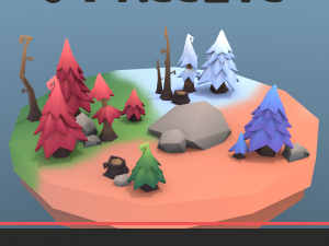 low poly tree package 3D Model