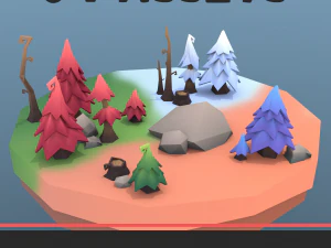 paket pohon poli rendah Model 3D