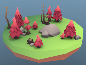 low poly tree package 3Dモデル