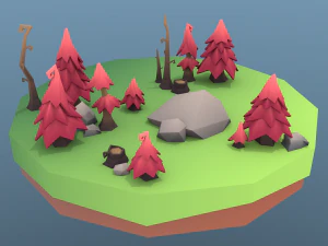 low poly tree package 3D Model