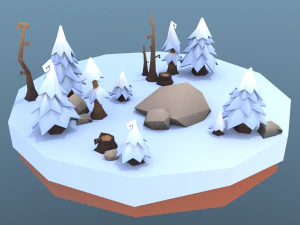 low poly tree package 3D Model