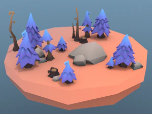 low poly tree package 3D Model