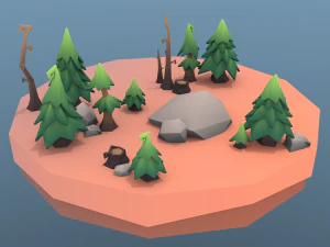 low poly tree package 3D Model