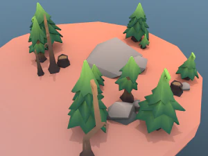 low poly tree package 3D Model