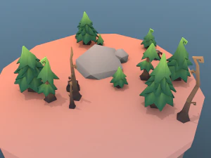 low poly tree package 3D Model