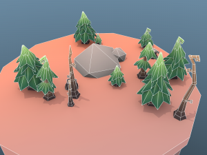 low poly tree package 3Dモデル