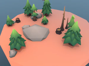 low poly tree package 3D Model