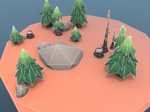 low poly tree package 3D Model