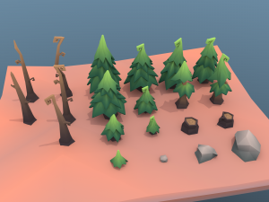 low poly tree package 3Dモデル