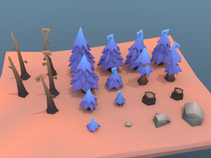 low poly tree package 3Dモデル