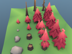 low poly tree package 3Dモデル