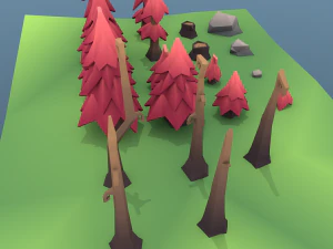 low poly tree package 3D Model