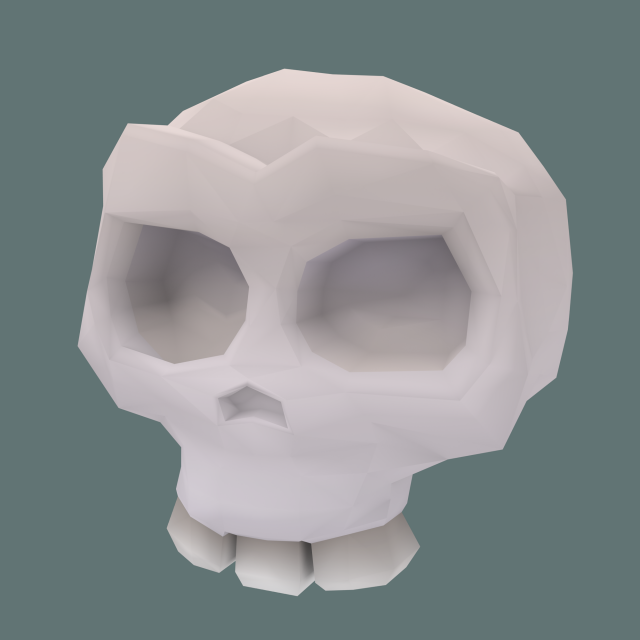 low poly skull Model 3D .c4d .max .obj .3ds .fbx .stl .blend 