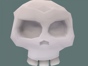 low poly skull Model 3D