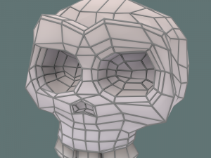 low poly skull Model 3D