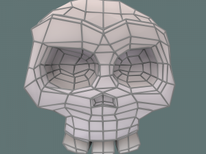 low poly skull Model 3D