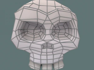 low poly skull 3D Model