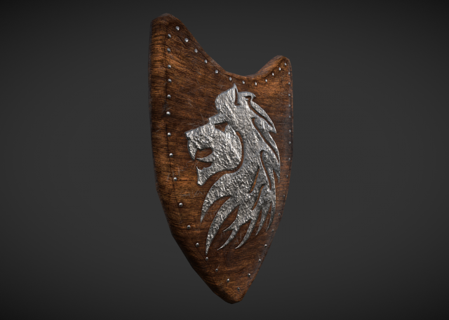 medieval shield - pbr - game ready 3D Model .c4d .max .obj .3ds .fbx .stl .blend 