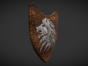 medieval shield - pbr - game ready 3D 모델