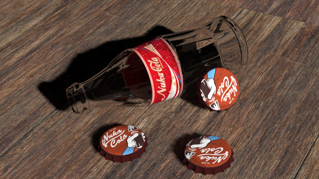 bottle and caps Model 3D .c4d .max .obj .3ds .fbx .stl .blend 