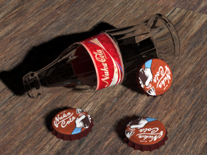 bottle and caps Modèle 3D
