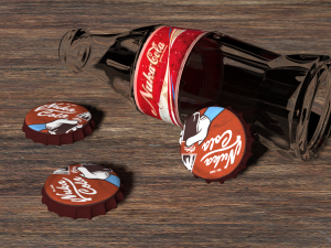 bottle and caps 3D-Modell