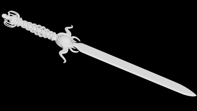 medieval sword 3D Модель .c4d .max .obj .3ds .fbx .stl .blend 