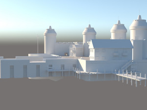 game-optimized model of a medieval port Modèle 3D