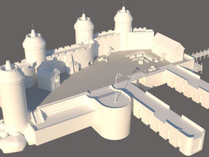game-optimized model of a medieval port 3D Model