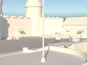 game-optimized model of a medieval port 3D Model