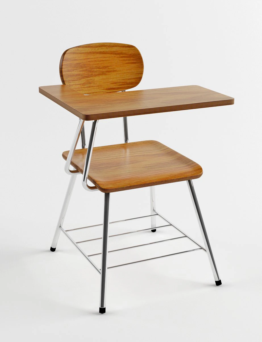 school chair 3D Model .c4d .max .obj .3ds .fbx .stl .blend 
