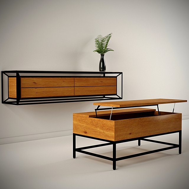 set of furniture for the living room Model 3D .c4d .max .obj .3ds .fbx .stl .blend 